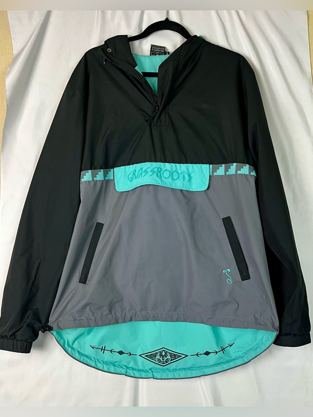 Grassroots California Men's L Anorak Hooded Windbreaker Outerwear Hiking